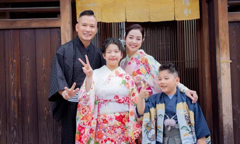 Jeniifer Phạm và con gái diện kimono dạo chơi Nhật Bản