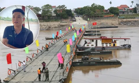 Người dân phấn khởi khi cầu phao được hoàn thiện: "Kể từ ngày cầu Phong Châu bị sập, mình phải đi đường vòng 50km mới đến trường"