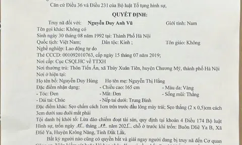Truy nã đặc biệt Nguyễn Duy Anh Vũ