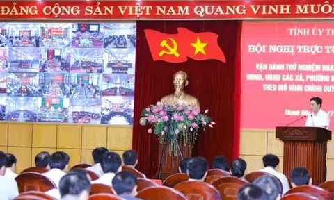 Thanh Hóa vận hành thử nghiệm chính quyền địa phương 2 cấp, kết nối trực tuyến 166 điểm cầu