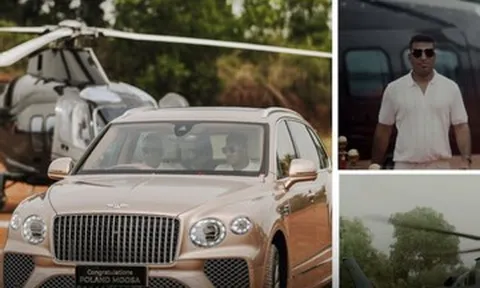 Đại gia lái trực thăng đến nhận xe Bentley Bentayga trị giá hàng triệu USD