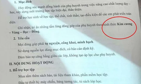 Lan truyền văn bản phụ huynh ủng hộ 20 triệu được vinh danh hạng kim cương: Hiệu trưởng lên tiếng bất ngờ