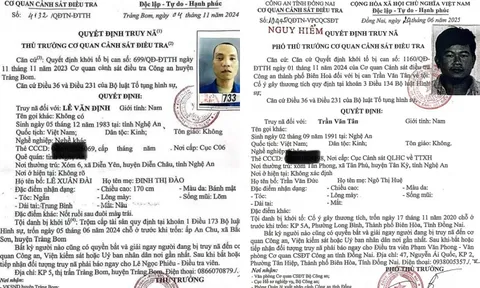 Truy nã Trần Văn Tân và Lê Văn Định