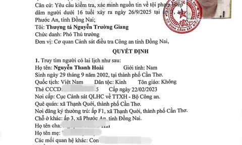Truy tìm Nguyễn Thanh Hoài sinh năm 2002