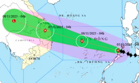 Bão Kalmaegi giật cấp 16 vào Biển Đông, ảnh hưởng từ Đà Nẵng đến Khánh Hòa từ đêm 6-11