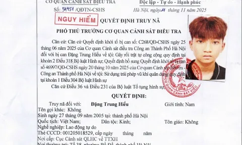 Truy nã Đặng Trung Hiếu sinh năm 2005