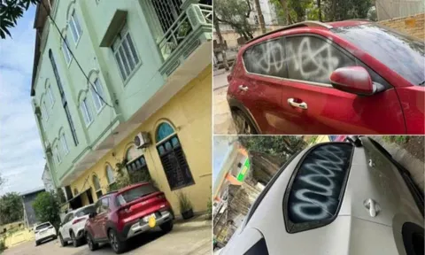 Xôn xao hình ảnh nhiều xe ô tô bị xịt sơn khi đậu bên đường
