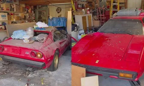 Cặp đôi siêu xe Ferrari bỏ hoang suốt 30 năm, rất ít chi tiết bị hỏng
