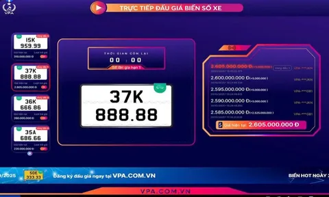 Thu 5.200 tỷ đồng từ đấu giá biển số xe trong năm 2025