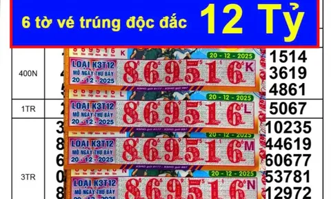 Xổ số miền Nam: Chiều 26-12, thêm một khách hàng trúng độc đắc ở Vĩnh Long