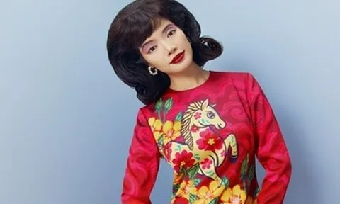 Á hậu Lâm Bích Tuyền rạng rỡ với áo dài ngựa đa sắc màu