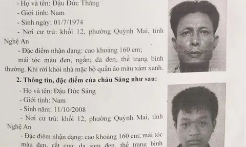 Công an phát thông báo khẩn: Hai bố con ở Nghệ An ra Hà Nội theo lời tuyển dụng qua mạng rồi mất tích bí ẩn