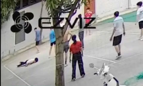 VIDEO: Đang đánh bóng chuyền, người đàn ông gục xuống sân nằm bất động