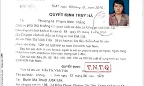 Truy nã đặc biệt bác sĩ Trần Thị Vĩnh Trân