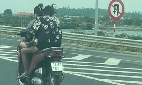 Xác định 2 cô gái "đầu trần", phóng xe máy ngược chiều ở làn 100 km/giờ trên cao tốc