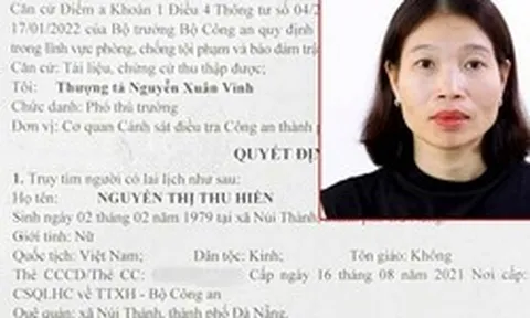 Quyết định truy tìm Nguyễn Thị Thu Hiền SN 1979