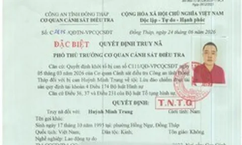 Truy nã đặc biệt đối tượng Huỳnh Minh Trung SN 1995