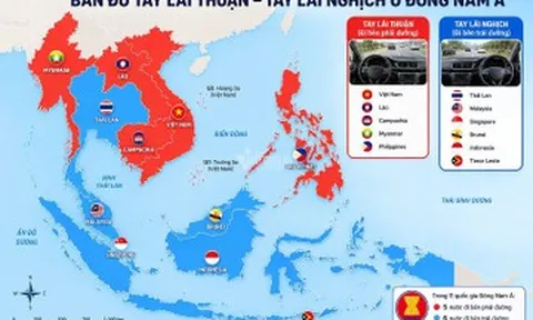 Các nước Đông Nam Á nào dùng tay lái nghịch, nước nào đi bên phải như Việt Nam?