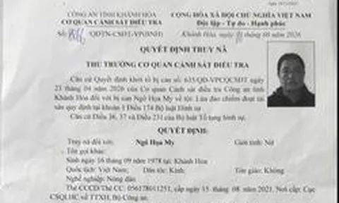 Quyết định truy nã Ngô Họa My SN 1978
