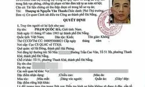 Công an truy tìm người tên Phạm Quốc Hà SN 1993