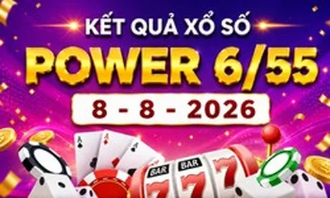 Vietlott 8/8 - Xổ số Power 6/55 - Kết quả xổ số Vietlott hôm nay 8/8/2026