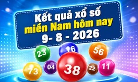 XSMN 9/8 - Kết quả xổ số miền Nam hôm nay Chủ nhật ngày 9/8/2026