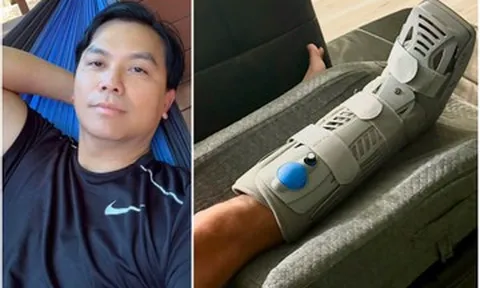Ca sĩ Mạnh Quỳnh bị vỡ xương mắt cá chân