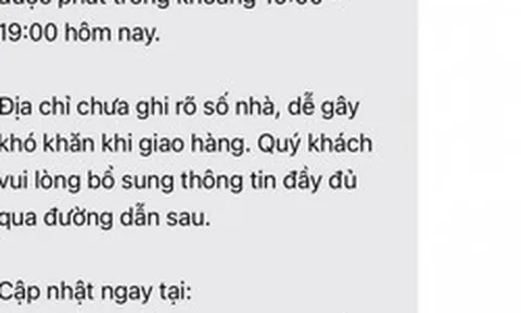 Cảnh báo tất cả những ai nhận được tin nhắn thông báo giao hàng này: Tuyệt đối không bấm