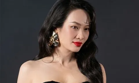 Á hậu Vũ Thúy Quỳnh váy nhung đen trễ vai xuất hiện giữa ồn ào