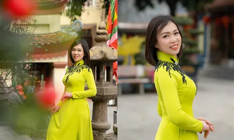 Á hậu Lê Thị Khánh Vân mặc áo dài đẹp "gây thương nhớ" dịp Tết Nguyên đán 2024